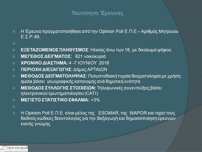 EpirusPost • Ειδήσεις, Ιωάννινα, Άρτα, Πρέβεζα, Θεσπρωτία • dimoskopisi arta1