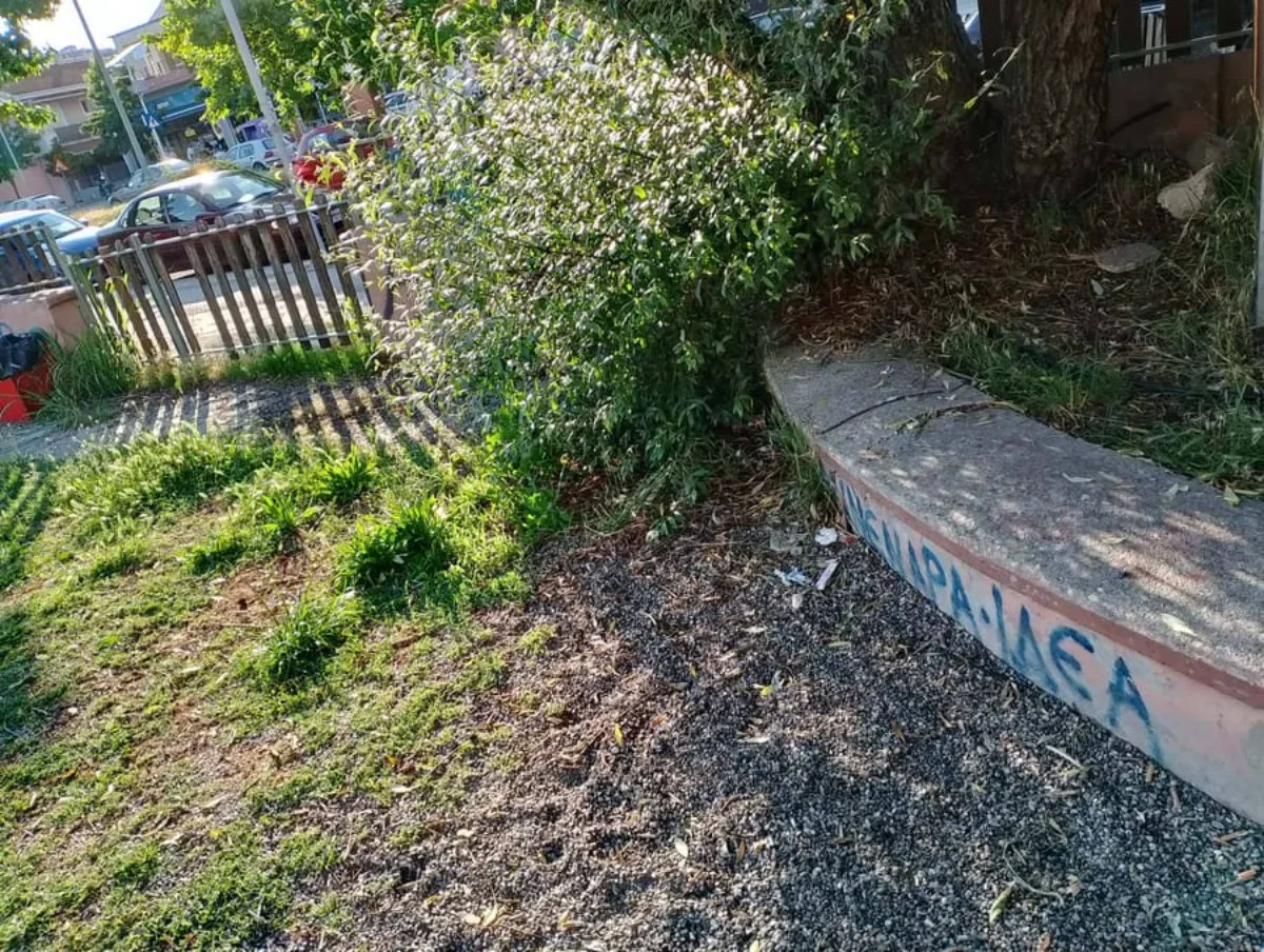 Εγκατάλειψη, φθορές και χόρτα στην παιδική χαρά του Βοτανικού 2 paidiki votanikos