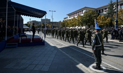 Παρέλαση για την εθνική επέτειο της 28ης Οκτωβρίου 1940 στα Ιωάννινα παρουσία του πρωθυπουργού Κυριάκου Μητσοτάκη, Παρασκευή 28 Οκτωβρίου 2022.
(ΛΕΩΝΙΔΑΣ ΜΠΑΚΟΛΑΣ/EUROKINISSI)